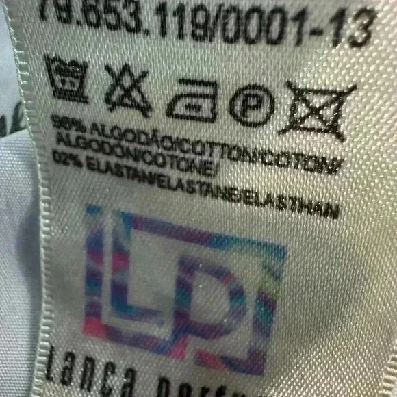 LANCA PERFUME NWOT Raw Hem High Ride W/Yellow Leather Logo Stitched On Sz 38/7 - Picture 12 of 13